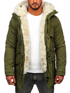 Giubbotto invernale tipo parka da uomo khaki Bolf M115