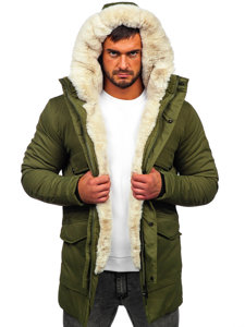 Giubbotto invernale tipo parka da uomo khaki Bolf M115