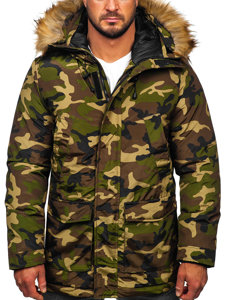 Giubbotto invernale tipo parka da uomo khaki Denley 5M779