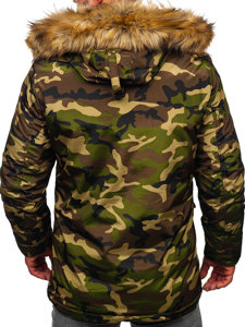 Giubbotto invernale tipo parka da uomo khaki Denley 5M779