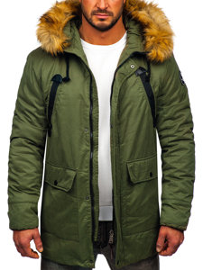 Giubbotto invernale tipo parka da uomo verde Bolf 1791