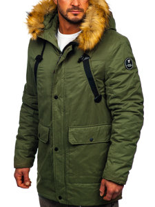 Giubbotto invernale tipo parka da uomo verde Bolf 1791