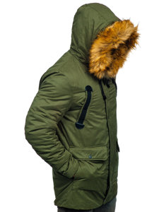 Giubbotto invernale tipo parka da uomo verde Bolf 1791