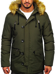 Giubbotto invernale tipo parka da uomo verde Bolf 1795 