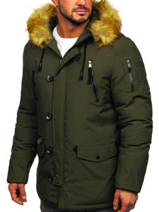 Giubbotto invernale tipo parka da uomo verde Bolf 1795 