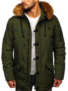 Giubbotto invernale tipo parka da uomo verde Bolf 1888