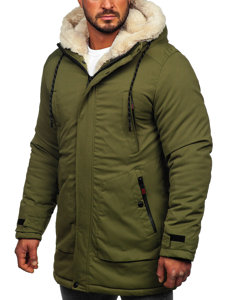 Giubbotto invernale tipo parka da uomo verde Bolf 22M52