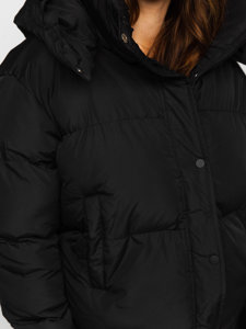 Giubbotto invernale trapuntato con cappuccio da donna nero Bolf 5M3117