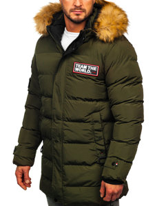 Giubbotto lungo trapuntato invernale da uomo khaki Bolf 6476