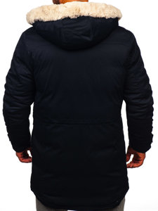 Giubbotto parka invernale da uomo blu Bolf 22M317