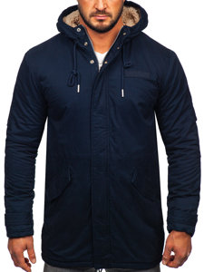 Giubbotto parka invernale in cotone da uomo blu Bolf EX838A