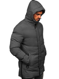 Giubbotto parka invernale trapuntato da uomo grigio Bolf 7330