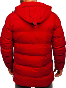 Giubbotto parka invernale trapuntato da uomo rosso Bolf 7330