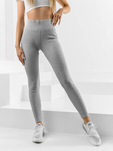 Leggings a coste da donna grigio Bolf 10328