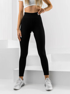 Leggings a coste da donna nero Bolf 10328