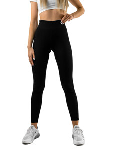 Leggings a coste da donna nero Bolf 10328