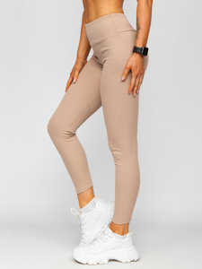 Leggings a costine da donna cappuccino Bolf 020