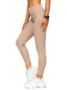 Leggings a costine da donna cappuccino Bolf 020