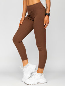 Leggings a costine da donna cioccolato Bolf 020