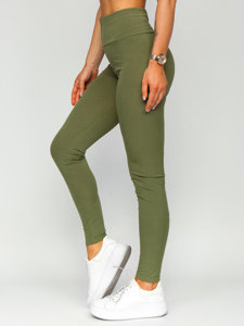 Leggings a costine da donna khaki Bolf W7501