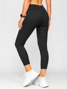 Leggings a costine da donna neri Bolf 020