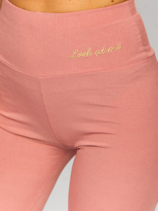 Leggings a costine da donna rosa Bolf W7501