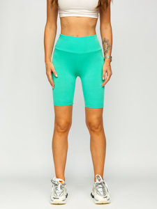 Leggings corti a coste da donna verde menta Bolf 5YY734