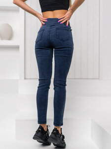 Leggings in denim da donna blu Bolf S111