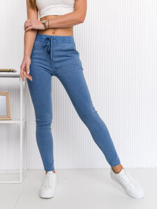 Leggings in jeans da donna azzurro Bolf S108