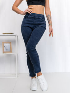 Leggings in jeans da donna blu Bolf S113