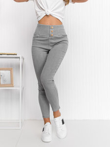 Leggings in jeans da donna grigio Bolf S110