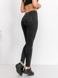 Leggings in jeans da donna nero Bolf W7059