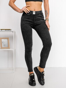 Leggings in jeans da donna nero Bolf W7260