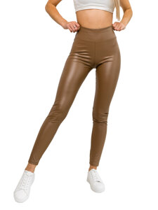 Leggings in pelle da donna marrone Bolf W7529