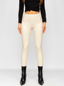 Leggings in similpelle da donna beige Bolf J51700