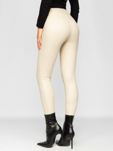 Leggings in similpelle da donna beige Bolf J51700