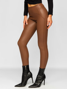 Leggings in similpelle da donna cammello Bolf J51700