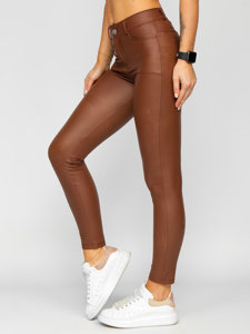 Leggings in similpelle da donna cioccolato Bolf DM850