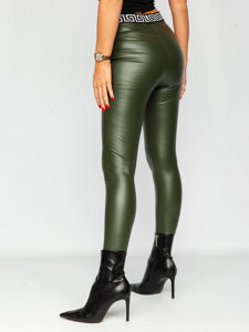 Leggings in similpelle da donna khaki Bolf MY16572