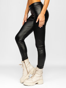 Leggings in similpelle da donna neri Bolf 0012