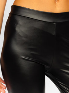 Leggings in similpelle da donna neri Bolf 0012