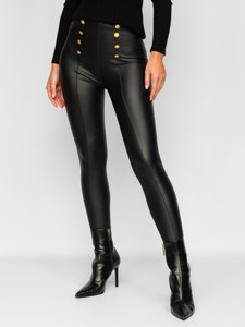 Leggings in similpelle da donna neri Bolf J52958