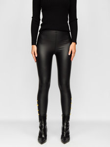 Leggings in similpelle da donna neri Bolf J52970