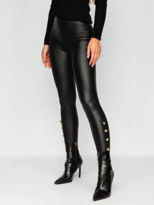 Leggings in similpelle da donna neri Bolf J52970