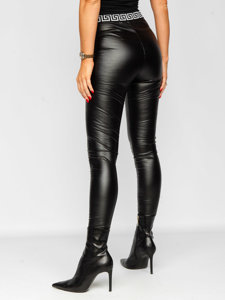 Leggings in similpelle da donna neri Bolf MY16572