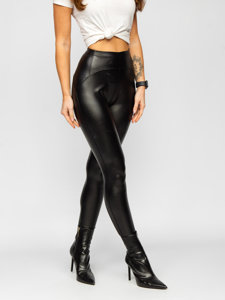 Leggings in similpelle da donna neri Bolf W7165