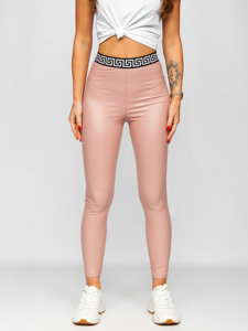 Leggings in similpelle da donna rosa Bolf MY16572