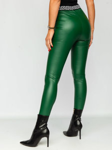 Leggings in similpelle da donna verdi Bolf MY16572