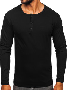 Longsleeve abbottonato da uomo nero Bolf 1114