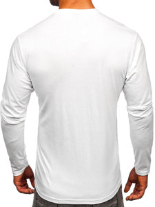 Longsleeve con stampa da uomo bianca Bolf 146741